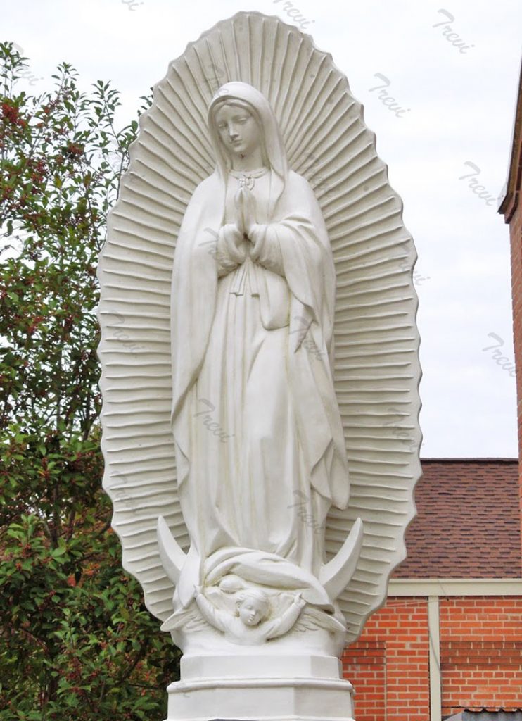 Buy white marble statue our lady of Guadalupe blessed virgin mary