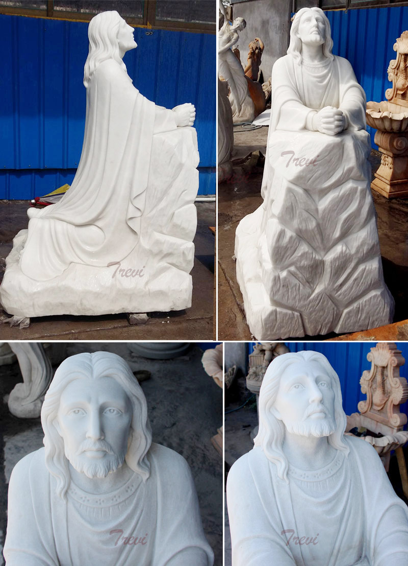 kneeling Jesus statue