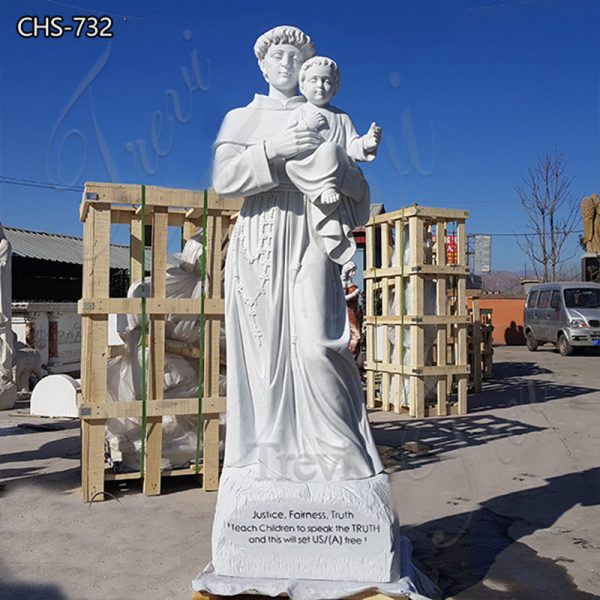 Life Size Marble Saint Anthony Statue Outdoor Decor CHS-732