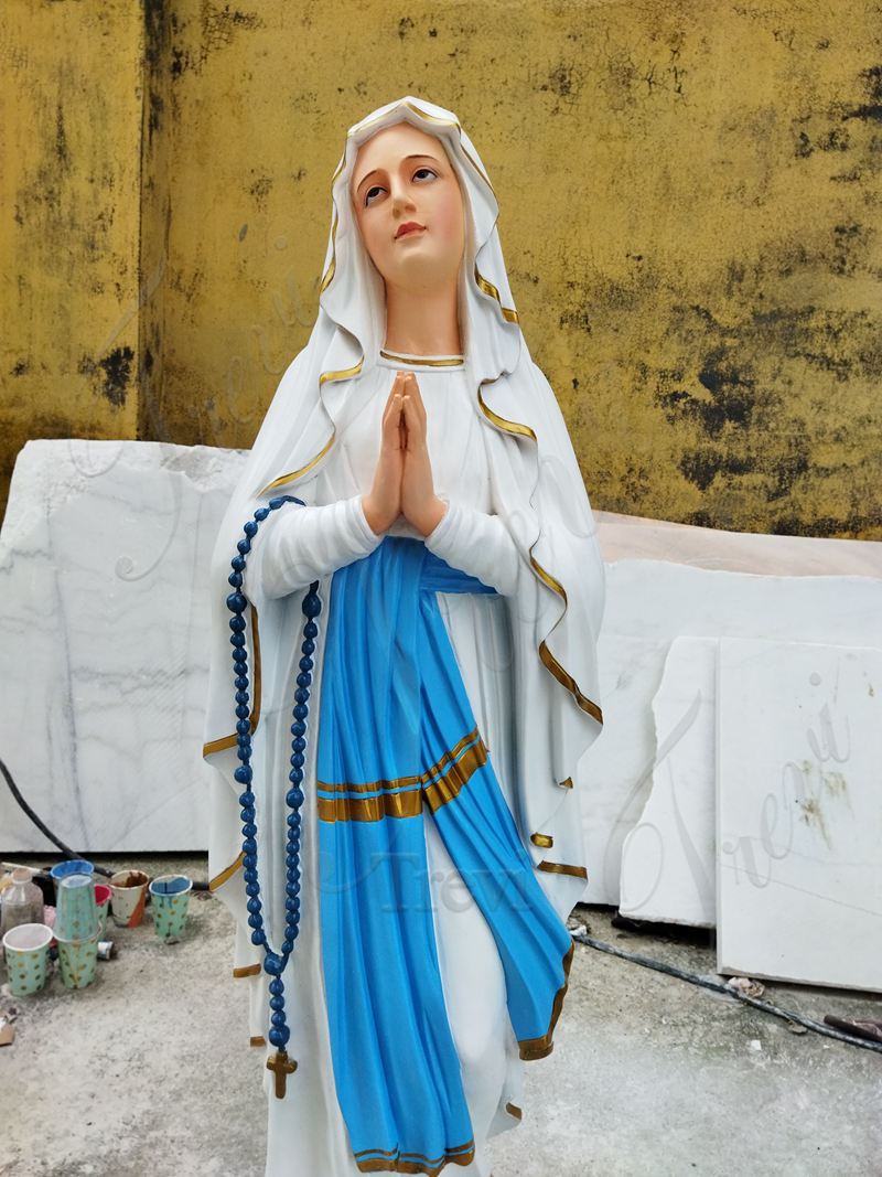 Custom Painted Marble Our Lady of Lourdes Statue for Sale 2