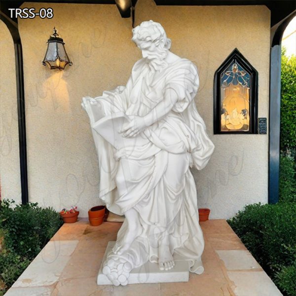 White Marble Religious Figure Saint Matthew Statue for Sale