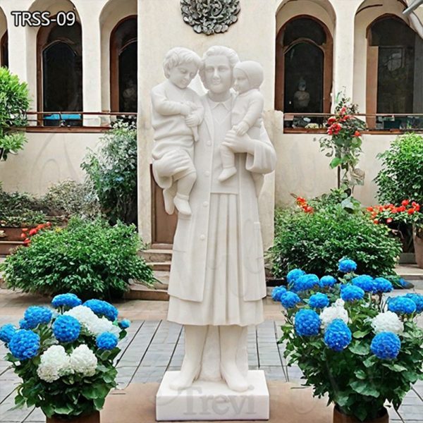White Marble St Gianna Statue For Hospital Supplier