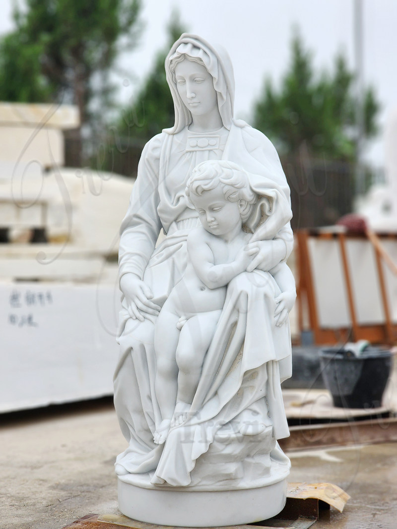 marble bruges madonna and child statue