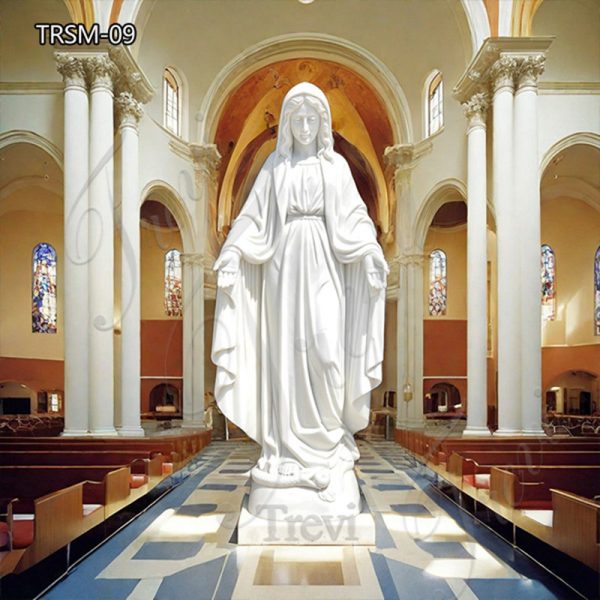 Exquisite Church Decor Mother Mary Marble Statue for Sale