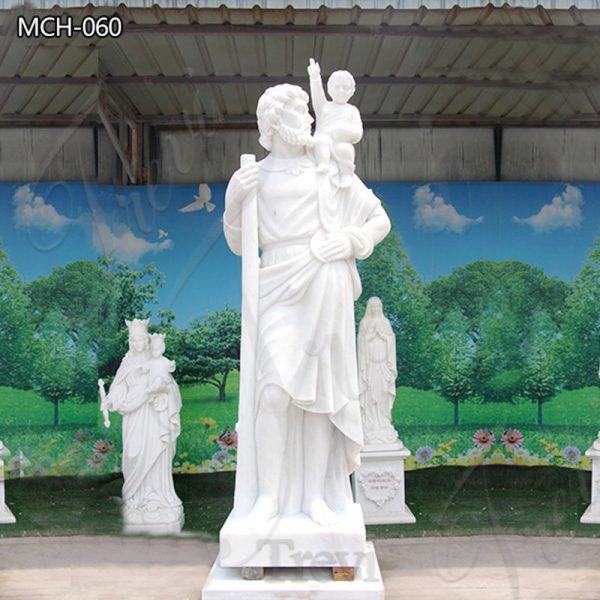White Marble St. Christopher Statue For Garden