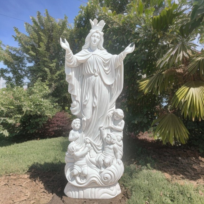 Outddor Marble Assumption of Mary Statue