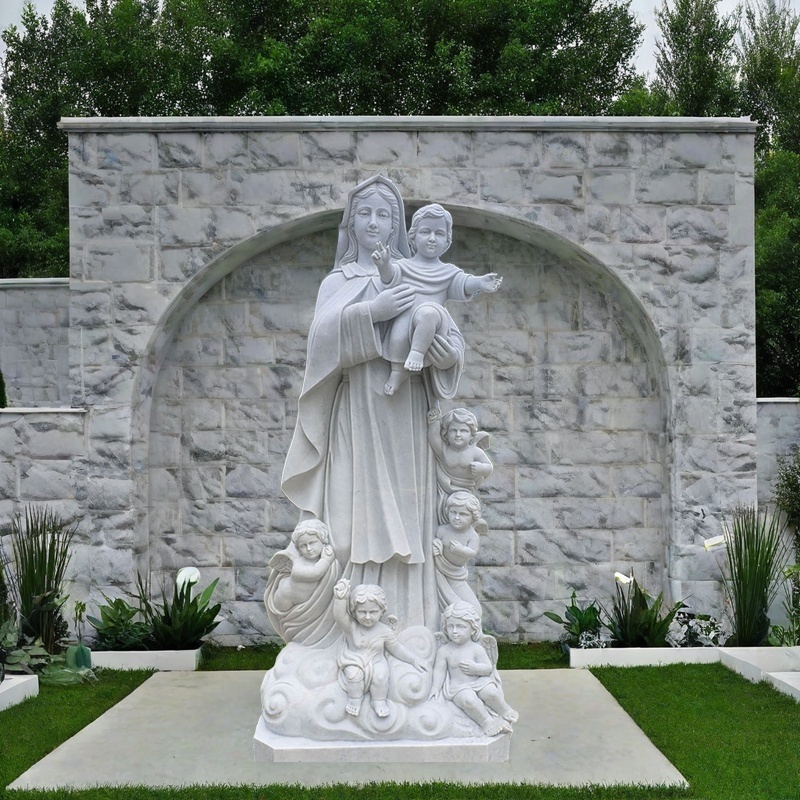 mother mary holding jesus outdoor