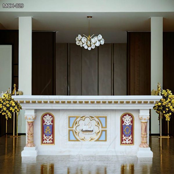 Painted Marble Catholic Altar Statue for Church MCH-029